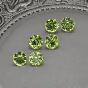 Granato demantoide naturale verde da 1,40 ct, taglio rotondo, VVS-VS