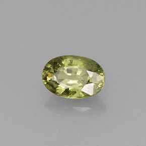 Granato demantoide naturale verde da 0,58 ct, taglio ovale, VS