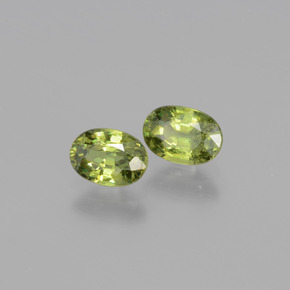 Gemme di Granato demantoide Verde giallastro naturale da 1.28 ct, Ovale, VVS-VS