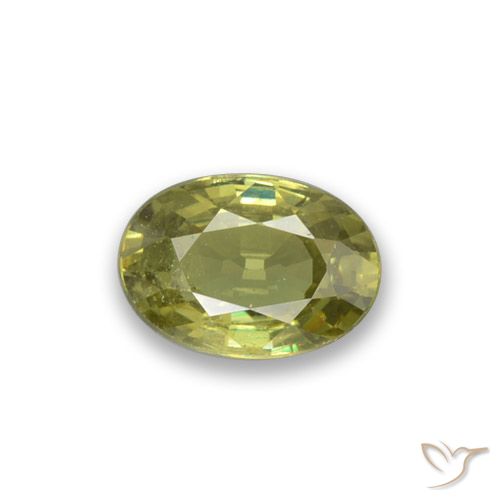 0.53ct Naturale Verde terroso chiaro Granato demantoide, Ovale, VS