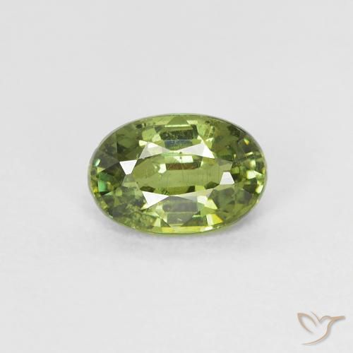 0.61ct Naturale Verde giallastro Granato demantoide, Ovale, VS