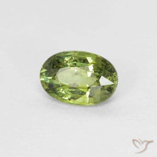 Granato demantoide Verde giallastro naturale da 0.61 ct, Ovale, VS
