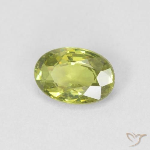 Granato demantoide Caldo terroso verde naturale da 0.55 ct, Ovale, VVS-VS
