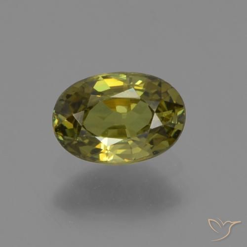 0.61ct Naturale Verde medio Granato demantoide, Ovale, VS