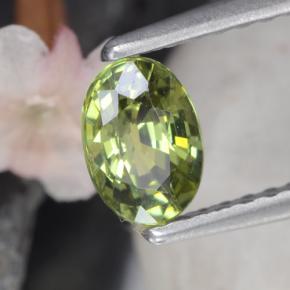 Granato demantoide naturale verde da 0,58 ct, taglio ovale, VS