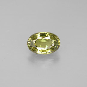 Granato demantoide Giallo medio naturale da 0.67 ct, Taglio ovale, VS