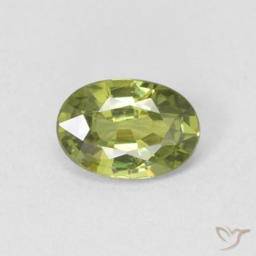0.60ct Naturale Medium Light Green Granato demantoide, Ovale, VS