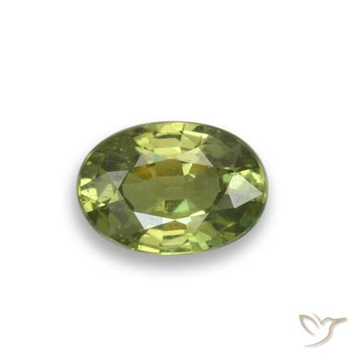 0.60ct Naturale Verde giallastro Granato demantoide, Ovale, VS