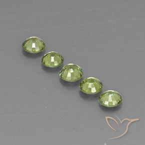 Gemme di Granato demantoide Olive Green  naturale da 1.50 ct, Rotondo, VVS-VS