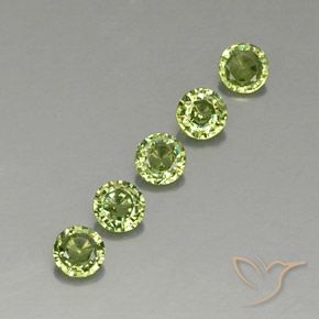 Gemme di Granato demantoide Verde chiaro naturale da 1.33 ct, Rotondo, VVS-VS