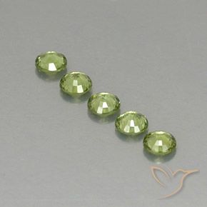 Gemme di Granato demantoide Verde chiaro naturale da 1.33 ct, Rotondo, VVS-VS