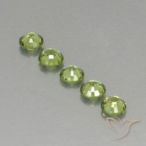 Gemme di Granato demantoide Verde foresta chiaro naturale da 1.34 ct, Rotondo, VVS-VS