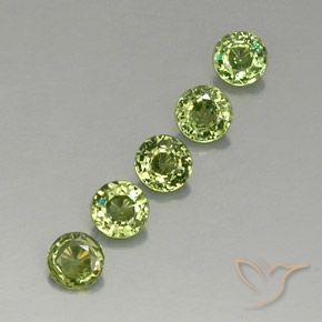 Gemme di Granato demantoide Verde caldo naturale da 1.59 ct, Rotondo, VVS-VS