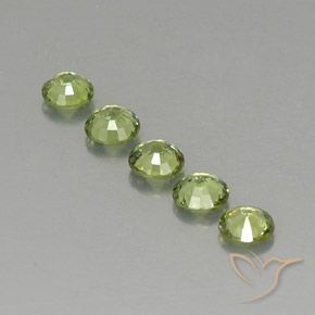 Gemme di Granato demantoide Verde caldo naturale da 1.59 ct, Rotondo, VVS-VS