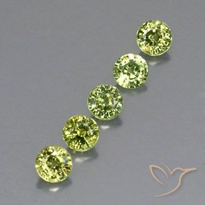 Gemme di Granato demantoide Verde chiaro e vivace naturale da 1.48 ct, Rotondo, VVS-VS