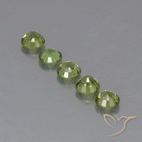 Gemme di Granato demantoide Verde chiaro e vivace naturale da 1.48 ct, Rotondo, VVS-VS