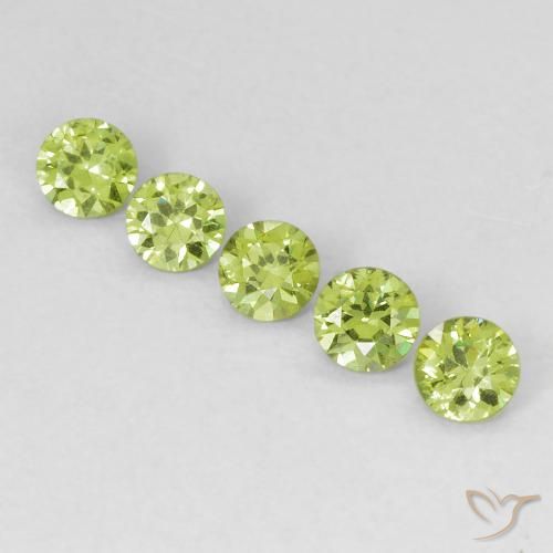 0.76ctw Naturale Verde chiaro e vivace Granato demantoide, Rotondo, VVS-VS
