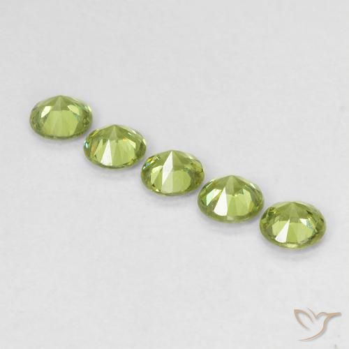 Gemme di Granato demantoide Verde chiaro e vivace naturale da 0.76 ct, Rotondo, VVS-VS