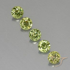 1.44ctw Naturale Yellow Green  Granato demantoide, Rotondo, VVS-VS