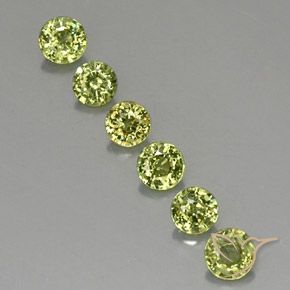 1.45ctw Naturale Olive Green  Granato demantoide, Rotondo, VVS-VS