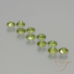 Gemme di Granato demantoide Verde giallastro naturale da 2.31 ct, Ovale, VS