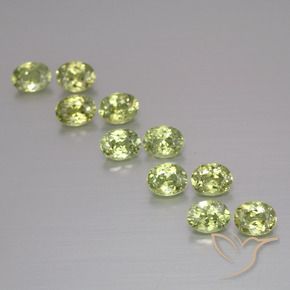 Gemme di Granato demantoide Verde oliva naturale da 2.14 ct, Ovale, VS