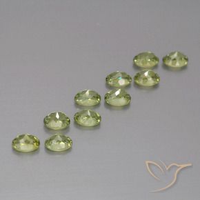 Gemme di Granato demantoide Verde oliva naturale da 1.93 ct, Ovale, VS