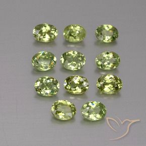 Gemme di Granato demantoide Verde oliva naturale da 1.83 ct, Ovale, VS