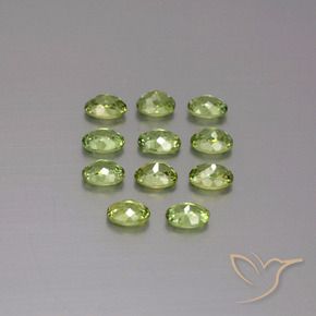 Gemme di Granato demantoide Verde oliva naturale da 1.83 ct, Ovale, VS