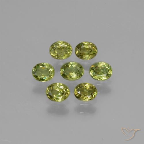 1.50ctw Naturale Verde giallastro Granato demantoide, Ovale, VS