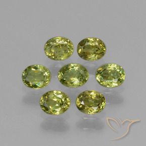 Gemme di Granato demantoide Verde giallastro naturale da 1.50 ct, Ovale, VS