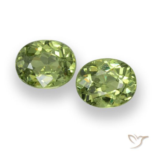 Gemme di Granato demantoide Verde foresta chiaro naturale da 0.88 ct, Taglio ovale, VS
