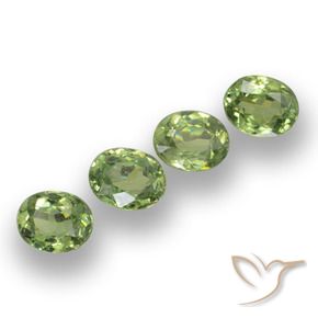 Gemme di Granato demantoide Verde caldo naturale da 1.36 ct, Ovale, VS