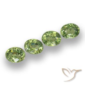 Gemme di Granato demantoide Verde caldo naturale da 1.31 ct, Ovale, VS