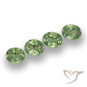 Gemme di Granato demantoide Verde Salvia Chiaro naturale da 1.30 ct, Ovale, VS