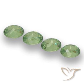 Gemme di Granato demantoide Verde Salvia Chiaro naturale da 1.30 ct, Ovale, VS
