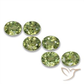 Gemme di Granato demantoide Verde oliva naturale da 1.73 ct, Ovale, VS