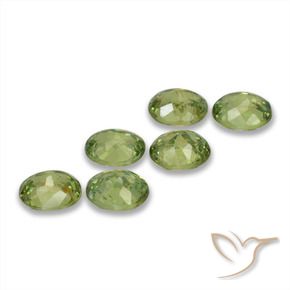 Gemme di Granato demantoide Verde oliva naturale da 1.73 ct, Ovale, VS