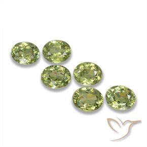 Gemme di Granato demantoide Verde giallastro naturale da 1.98 ct, Ovale, VS