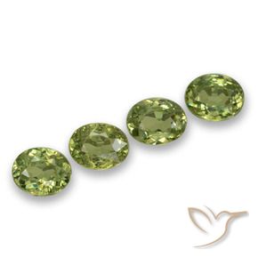Gemme di Granato demantoide Verde chiaro naturale da 1.25 ct, Ovale, VS