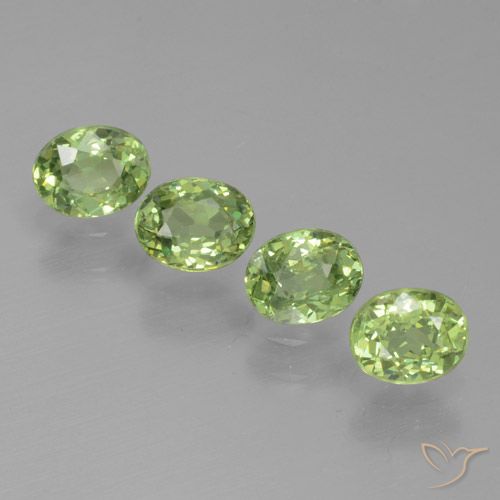 1.25ctw Naturale Verde lime Granato demantoide, Ovale, VVS-VS