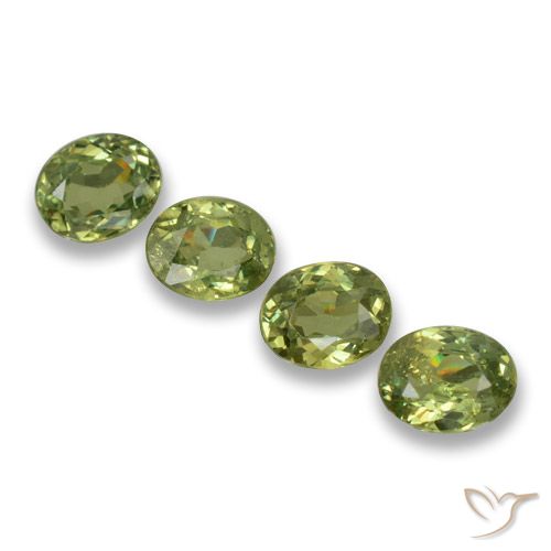1.14ctw Naturale Verde giallastro Granato demantoide, Ovale, VS