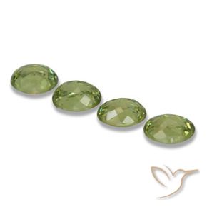Gemme di Granato demantoide Verde giallastro naturale da 1.14 ct, Ovale, VS