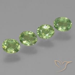 Gemme di Granato demantoide Verde medio naturale da 1.24 ct, Ovale, VS