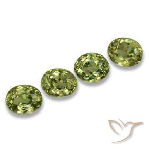 Gemme di Granato demantoide Verde medio naturale da 1.30 ct, Ovale, VS