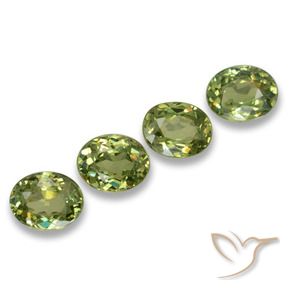 Gemme di Granato demantoide Verde oliva naturale da 1.23 ct, Ovale, VS