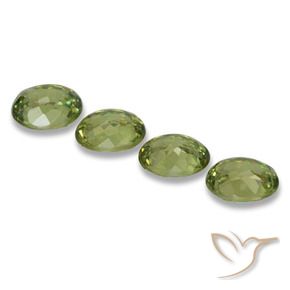 Gemme di Granato demantoide Verde oliva naturale da 1.23 ct, Ovale, VS