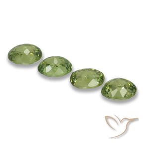Gemme di Granato demantoide Verde chiaro naturale da 1.60 ct, Ovale, VS