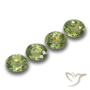 Gemme di Granato demantoide Verde chiaro naturale da 1.27 ct, Ovale, VS