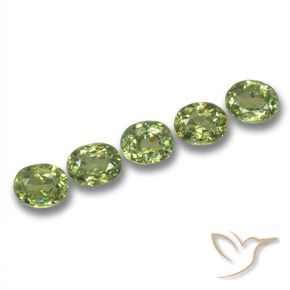 Gemme di Granato demantoide Verde foresta chiaro naturale da 1.91 ct, Ovale, VS